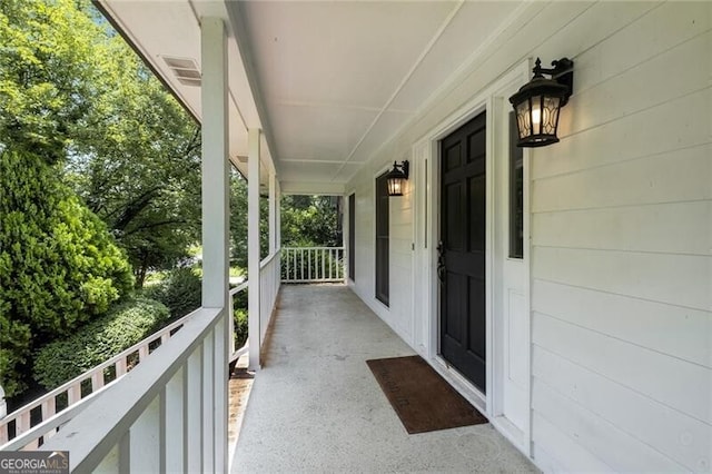 balcony with covered porch