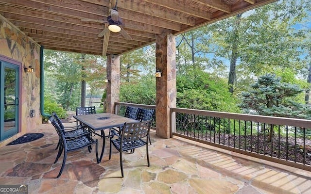 view of patio / terrace with ceiling fan