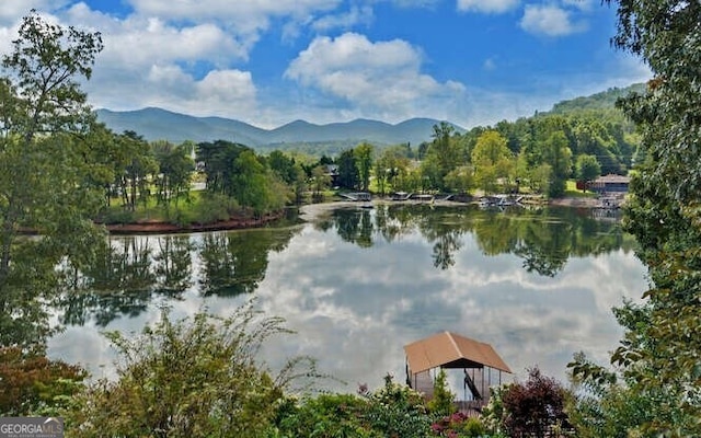 water view with a mountain view