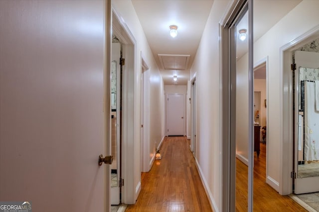 hall featuring light hardwood / wood-style flooring