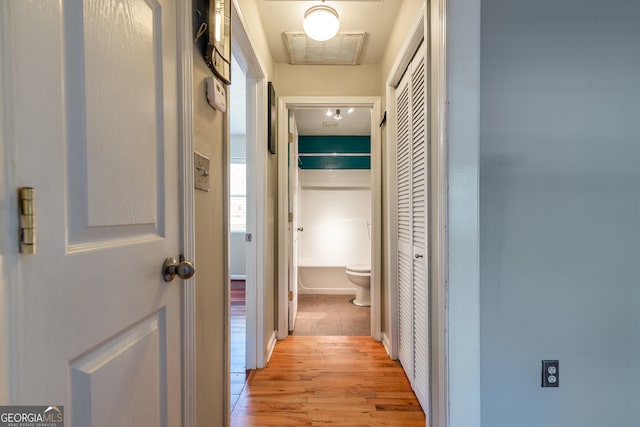 hallway featuring light hardwood / wood-style floors