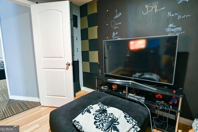 bedroom featuring light hardwood / wood-style floors