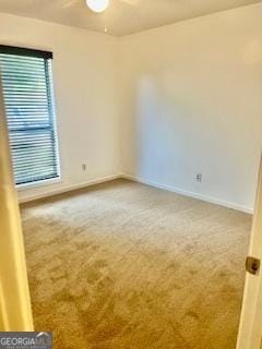 view of carpeted spare room