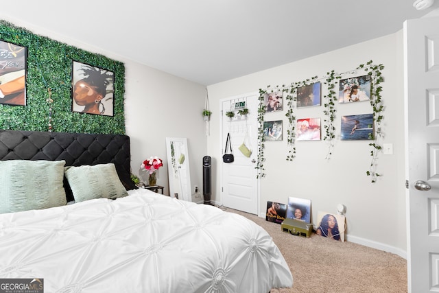 bedroom with carpet floors