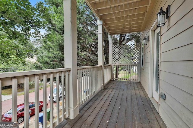 view of wooden deck