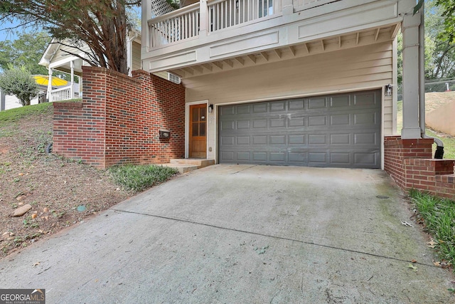 view of garage