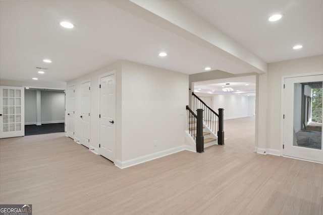 interior space featuring light wood-type flooring