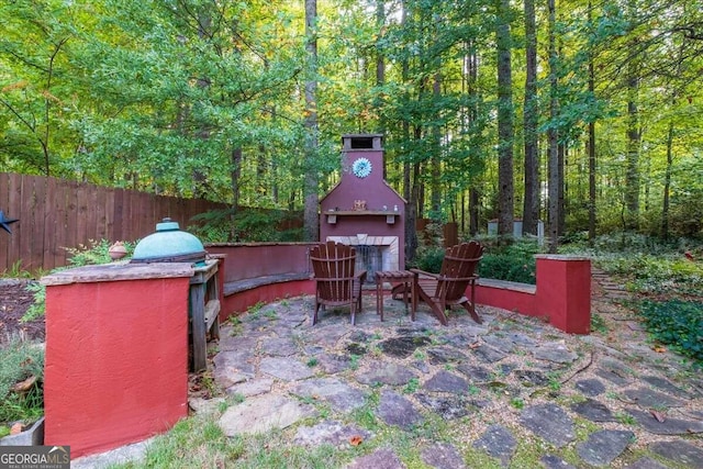 view of patio featuring area for grilling