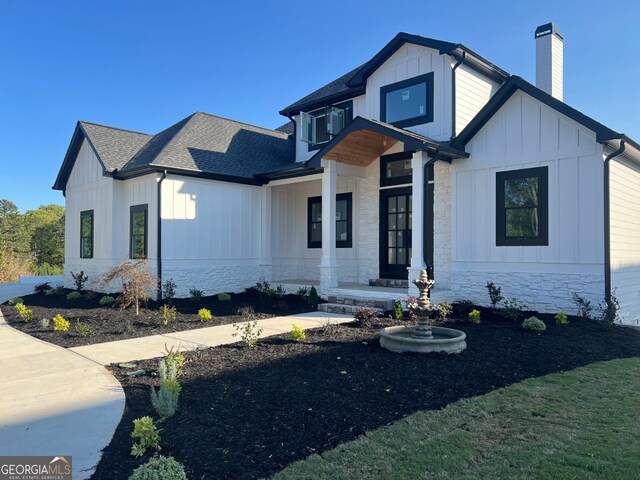 view of modern farmhouse