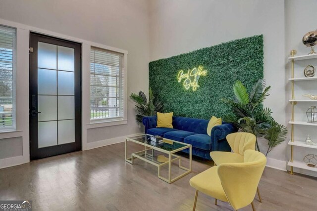 living room featuring hardwood / wood-style flooring