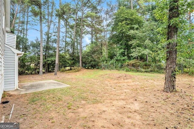 view of yard featuring a patio