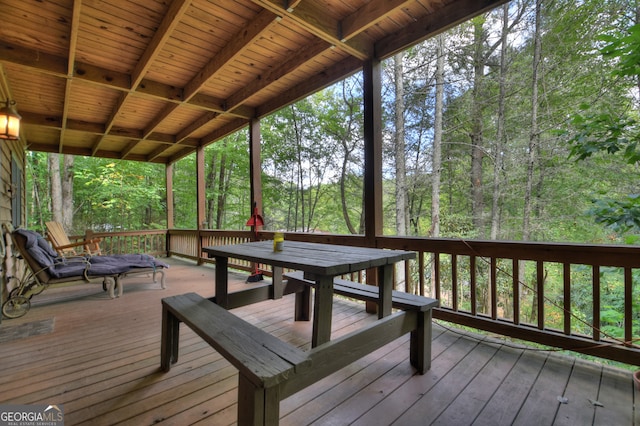 view of wooden deck