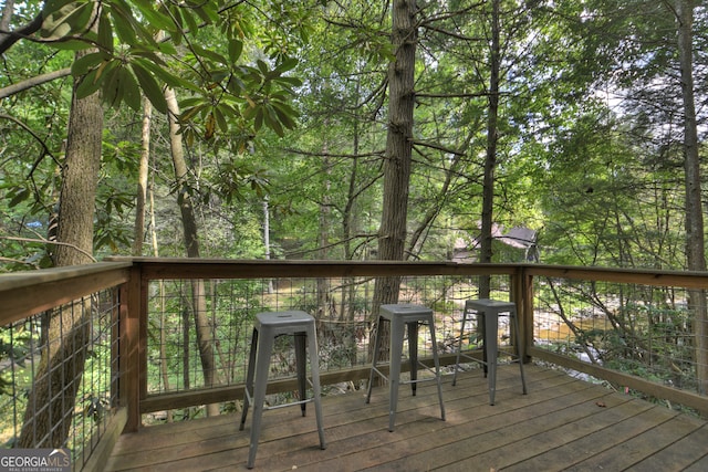 view of wooden deck