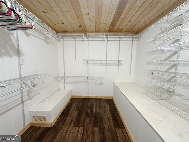 walk in closet featuring hardwood / wood-style floors