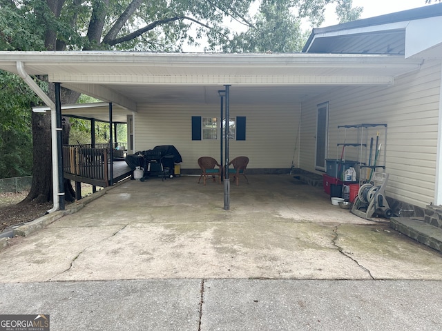 view of car parking with a carport