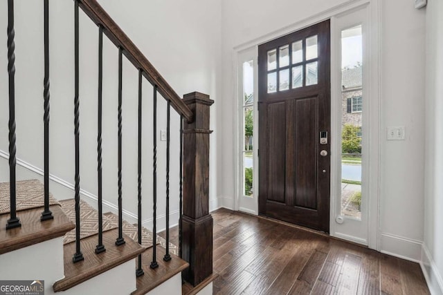 entryway featuring dark hardwood / wood-style floors