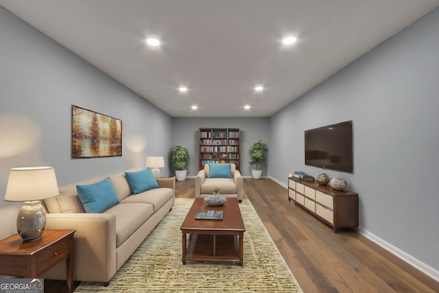 living room featuring hardwood / wood-style floors