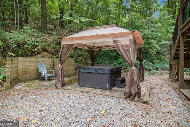 view of patio with a gazebo