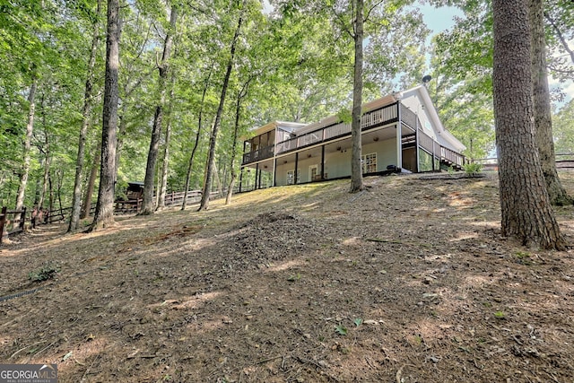 exterior space featuring a wooden deck