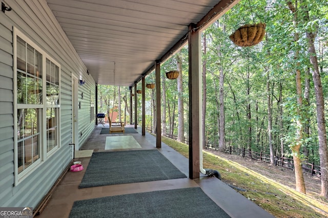 view of patio with a porch