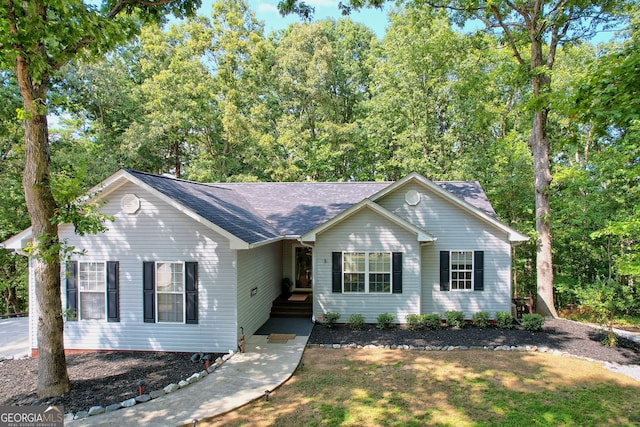 view of single story home