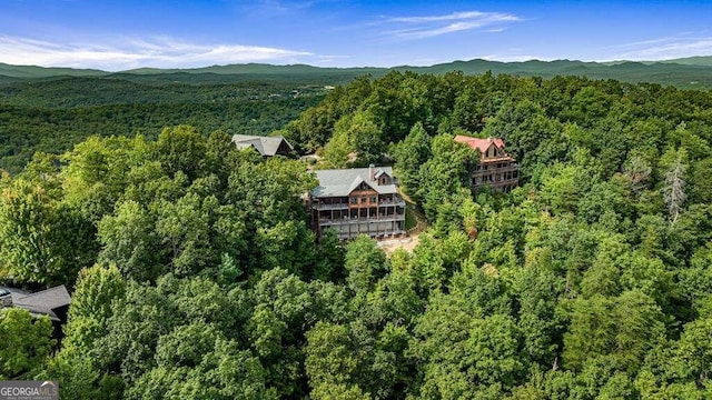 aerial view featuring a mountain view