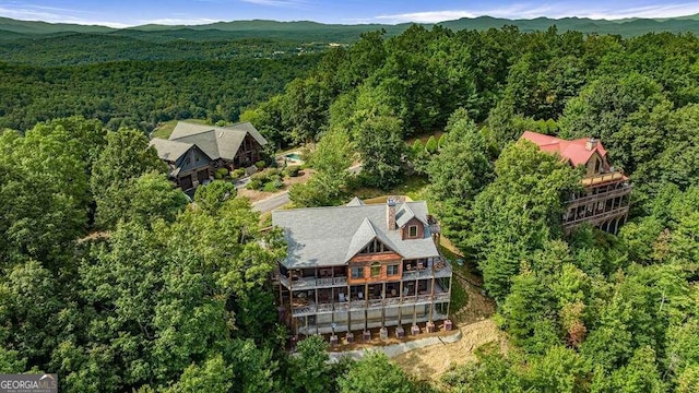 bird's eye view featuring a mountain view