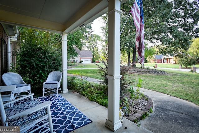 view of patio with covered porch