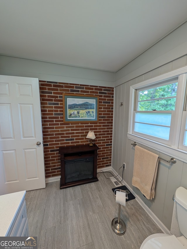 living room with light wood-type flooring