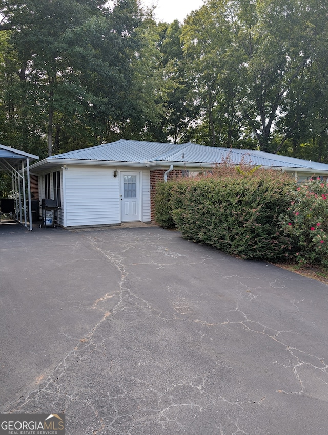 garage with a carport