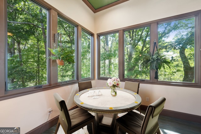 sunroom / solarium featuring a wealth of natural light