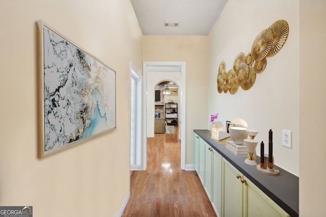 hallway featuring hardwood / wood-style floors