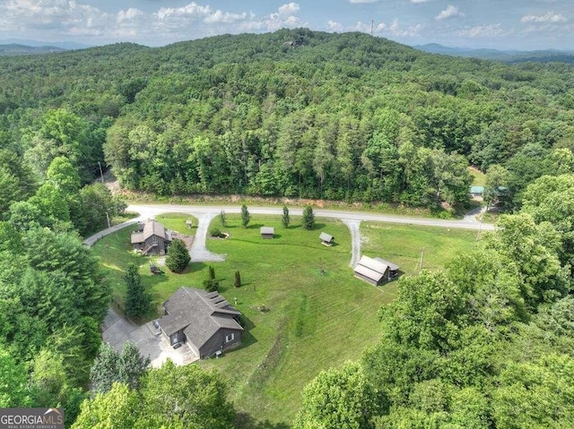 aerial view with a rural view