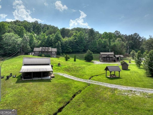 view of community featuring a lawn