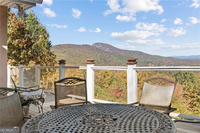 balcony with a mountain view