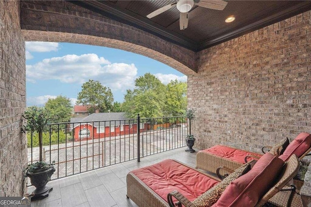 view of patio / terrace with ceiling fan