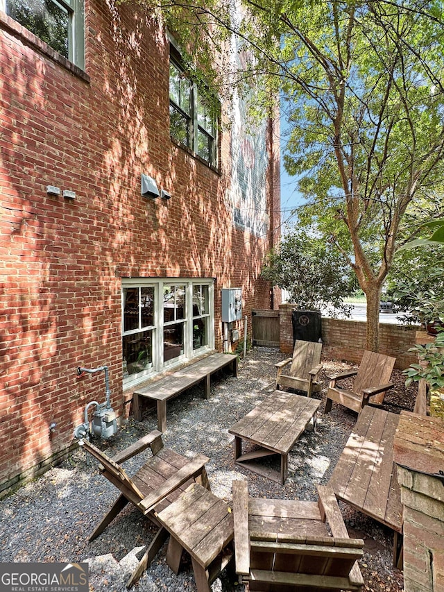 view of patio featuring french doors