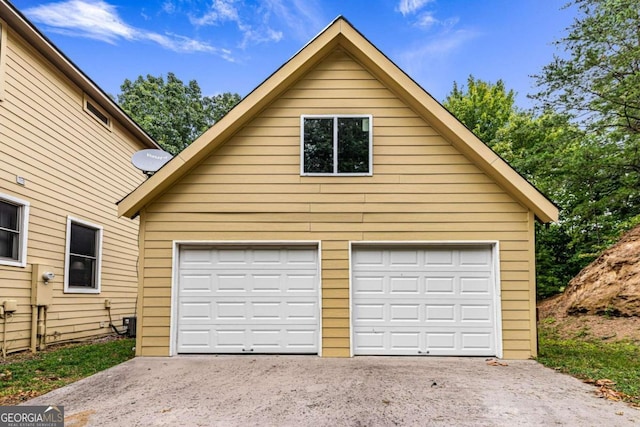 view of garage