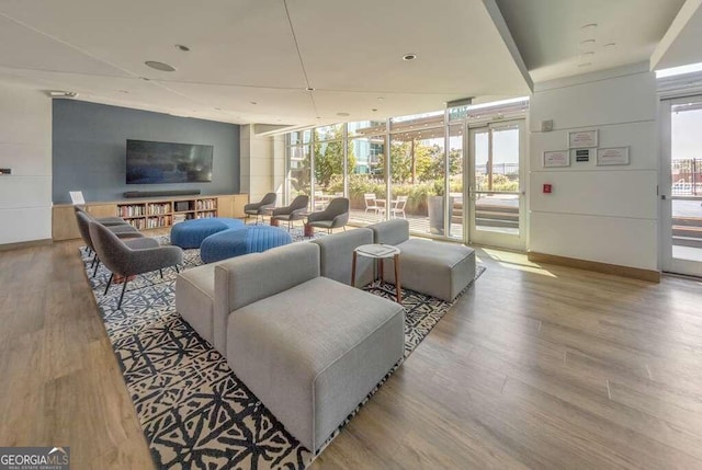 living room featuring hardwood / wood-style flooring