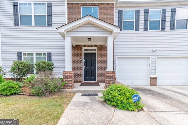 entrance to property with a garage