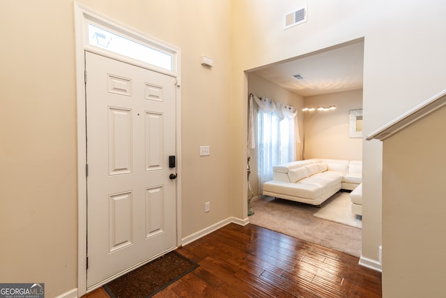 entryway featuring dark hardwood / wood-style flooring