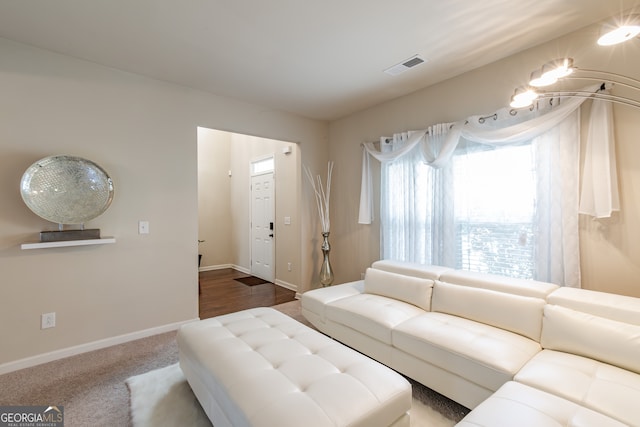 living room featuring hardwood / wood-style flooring