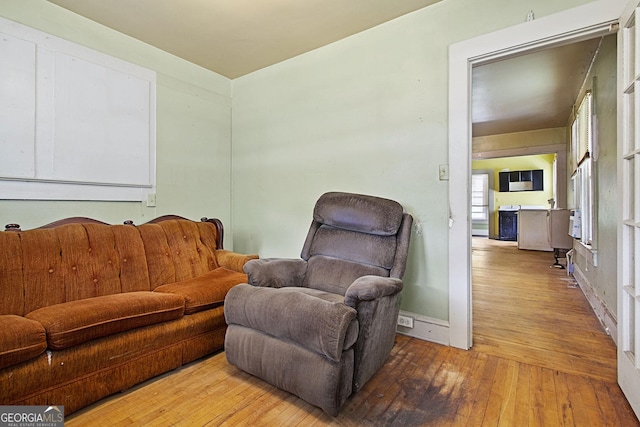 living area featuring hardwood / wood-style floors