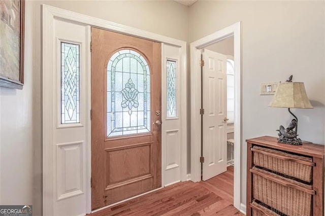 entryway featuring light wood-type flooring