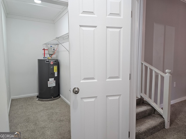 utility room with water heater