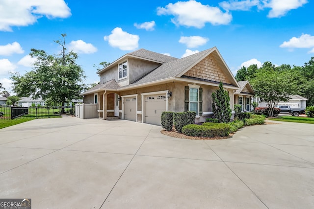 view of front of house with a garage