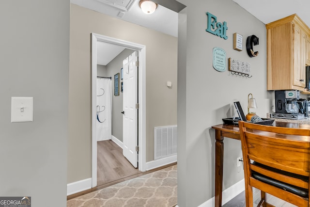 interior space featuring light hardwood / wood-style floors