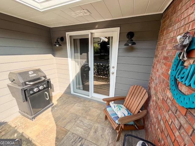 view of patio / terrace featuring a grill