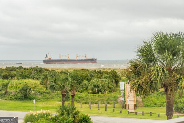 view of community featuring a water view