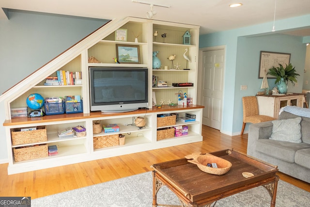 living room featuring wood-type flooring